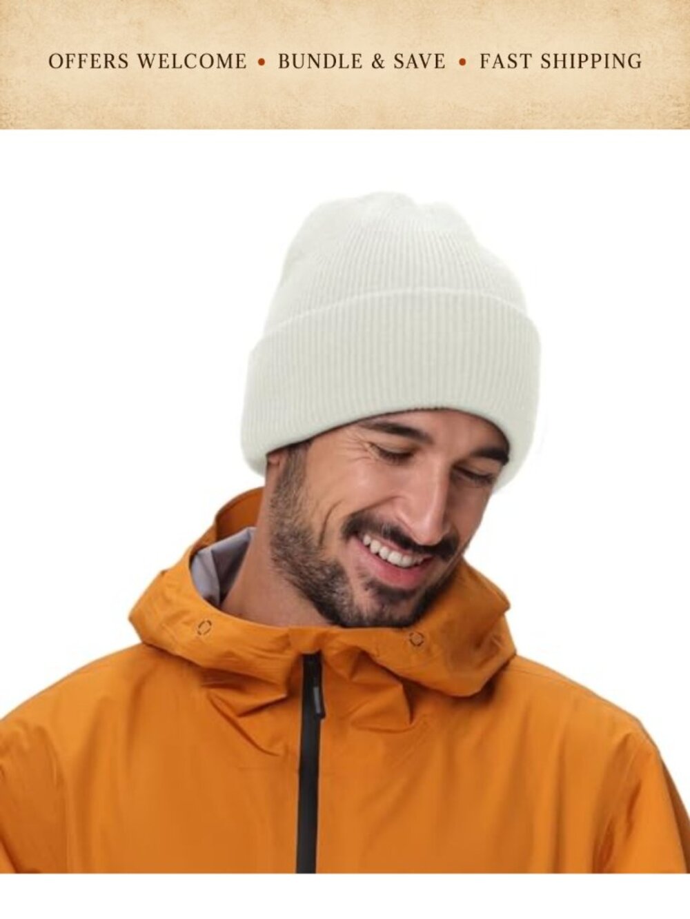 Thick Cuffed Beanie Double Layer Knit Winter Hat Acrylic Watch Cap